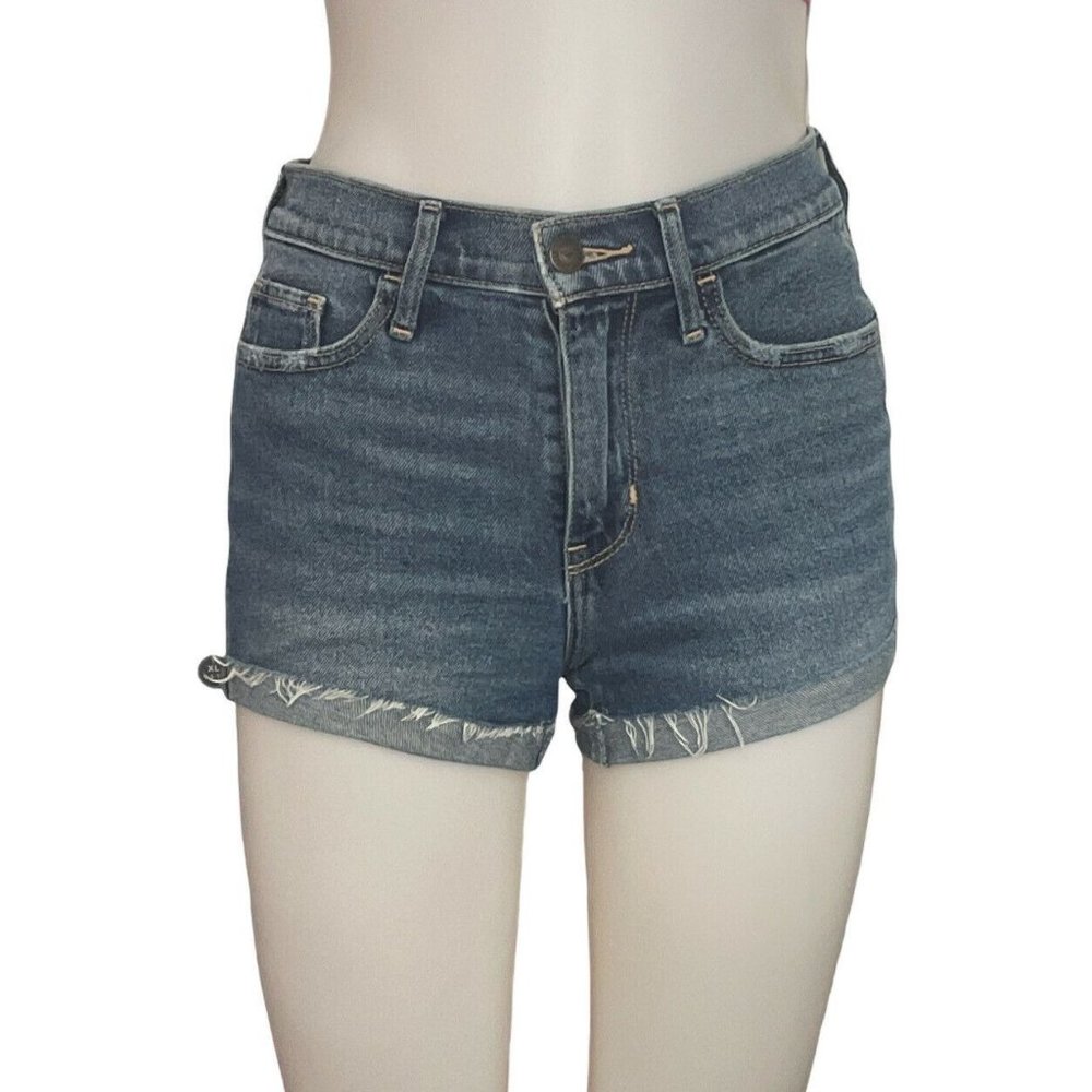 Women’s Denim Shorts-HOLLISTER HIGH-RISE DARK WASH Vintage Stretch Size 1/25